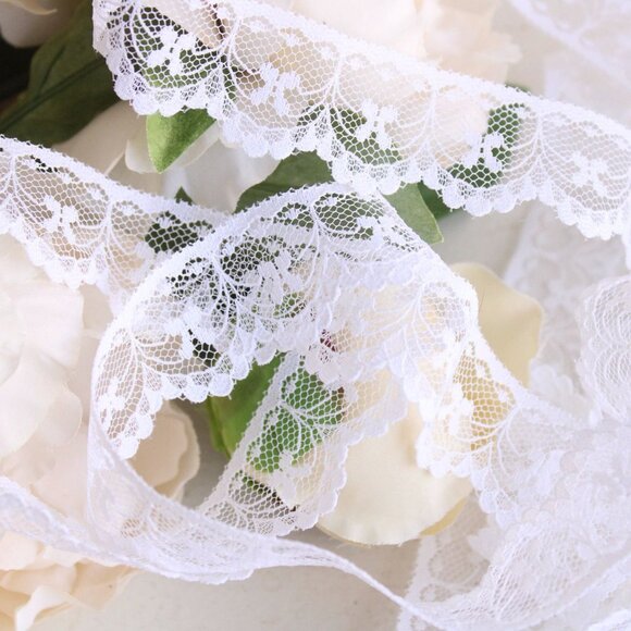 Vintage Other - Vintage White Lace Trim, 3 Yards, 1.25" wide, Nylon, Sewing Supply